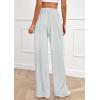 imagePRETTYGARDEN Womens Wide Leg Striped Pants 2025 Fall Casual High Waisted Baggy Palazzo Lounge Trousers Fashion BottomsGrey Blue