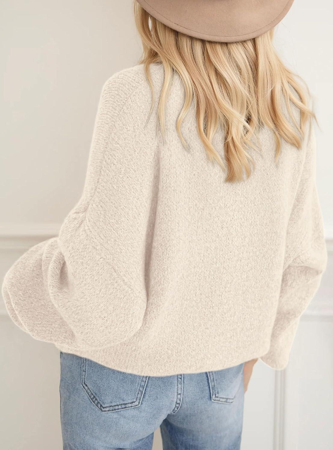 imagePRETTYGARDEN Womens Fall Oversized Sweaters Dressy Casual Long Sleeve Chunky Knit Winter Pullover Tops 2025 Holiday OutfitsBeige
