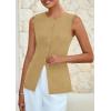 imagePRETTYGARDEN Blazer Vest Tops for Women Sleeveless Button Down Business Casual Outfits Work Suit Vests WaistcoatKhaki