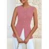 imagePRETTYGARDEN Blazer Vest Tops for Women Sleeveless Button Down Business Casual Outfits Work Suit Vests WaistcoatPink