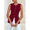 imagePRETTYGARDEN Blazer Vest Tops for Women Sleeveless Button Down Business Casual Outfits Work Suit Vests WaistcoatWine Red