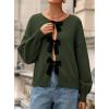 imagePRETTYGARDEN Cardigan Sweaters for Women Fall Fashion 2025 Bow Tie Front Long Sleeve Knit Sweater Tops Cute Winter ClothesArmy Green