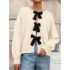 imagePRETTYGARDEN Cardigan Sweaters for Women Fall Fashion 2025 Bow Tie Front Long Sleeve Knit Sweater Tops Cute Winter ClothesBeige