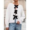 imagePRETTYGARDEN Cardigan Sweaters for Women Fall Fashion 2025 Bow Tie Front Long Sleeve Knit Sweater Tops Cute Winter ClothesWhite