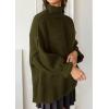 imagePRETTYGARDEN Oversized Sweaters for Women Fall Clothes 2025 Long Sleeve Mock Neck Tops Chunky Knit Pullover Winter ClothingArmy Green