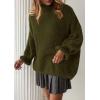 imagePRETTYGARDEN Oversized Sweaters for Women Fall Clothes 2025 Long Sleeve Mock Neck Tops Chunky Knit Pullover Winter ClothingArmy Green