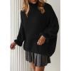 imagePRETTYGARDEN Oversized Sweaters for Women Fall Clothes 2025 Long Sleeve Mock Neck Tops Chunky Knit Pullover Winter ClothingBlack