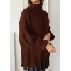 imagePRETTYGARDEN Oversized Sweaters for Women Fall Clothes 2025 Long Sleeve Mock Neck Tops Chunky Knit Pullover Winter ClothingBrown