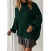 imagePRETTYGARDEN Oversized Sweaters for Women Fall Clothes 2025 Long Sleeve Mock Neck Tops Chunky Knit Pullover Winter ClothingDark Green