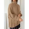 imagePRETTYGARDEN Oversized Sweaters for Women Fall Clothes 2025 Long Sleeve Mock Neck Tops Chunky Knit Pullover Winter ClothingKhaki
