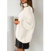 imagePRETTYGARDEN Oversized Sweaters for Women Fall Clothes 2025 Long Sleeve Mock Neck Tops Chunky Knit Pullover Winter ClothingWhite