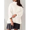 imagePRETTYGARDEN Oversized Sweaters for Women Fall Clothes 2025 Long Sleeve Mock Neck Tops Chunky Knit Pullover Winter ClothingWhite