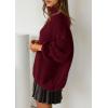 imagePRETTYGARDEN Oversized Sweaters for Women Fall Clothes 2025 Long Sleeve Mock Neck Tops Chunky Knit Pullover Winter ClothingWine Red