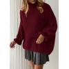 imagePRETTYGARDEN Oversized Sweaters for Women Fall Clothes 2025 Long Sleeve Mock Neck Tops Chunky Knit Pullover Winter ClothingWine Red