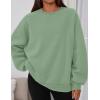 imagePRETTYGARDEN Sweatshirt for Women Oversized Crewneck Long Sleeve Pullover Fleece Top 2025 Fall Winter Fashion Outfits ClothesLight Green