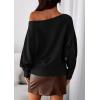 imagePRETTYGARDEN Women Off The Shoulder Sweater 2025 Fall Trendy Long Batwing Sleeve Knit Pullover Going Out Tops Winter ClothingBlack