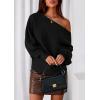 imagePRETTYGARDEN Women Off The Shoulder Sweater 2025 Fall Trendy Long Batwing Sleeve Knit Pullover Going Out Tops Winter ClothingBlack