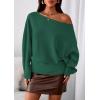 imagePRETTYGARDEN Women Off The Shoulder Sweater 2025 Fall Trendy Long Batwing Sleeve Knit Pullover Going Out Tops Winter ClothingGreen