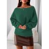 imagePRETTYGARDEN Women Off The Shoulder Sweater 2025 Fall Trendy Long Batwing Sleeve Knit Pullover Going Out Tops Winter ClothingGreen