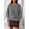 imagePRETTYGARDEN Women Off The Shoulder Sweater 2025 Fall Trendy Long Batwing Sleeve Knit Pullover Going Out Tops Winter ClothingGrey