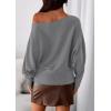 imagePRETTYGARDEN Women Off The Shoulder Sweater 2025 Fall Trendy Long Batwing Sleeve Knit Pullover Going Out Tops Winter ClothingGrey