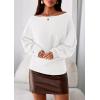 imagePRETTYGARDEN Women Off The Shoulder Sweater 2025 Fall Trendy Long Batwing Sleeve Knit Pullover Going Out Tops Winter ClothingWhite