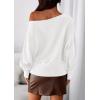 imagePRETTYGARDEN Women Off The Shoulder Sweater 2025 Fall Trendy Long Batwing Sleeve Knit Pullover Going Out Tops Winter ClothingWhite