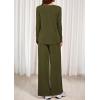 imagePRETTYGARDEN Womens 2 Piece Lounge Fall Sets 2025 Casual Long Sleeve Pajamas Comfy Pants Matching Travel Outfits ClothesArmy Green