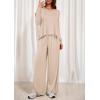 imagePRETTYGARDEN Womens 2 Piece Lounge Fall Sets 2025 Casual Long Sleeve Pajamas Comfy Pants Matching Travel Outfits ClothesBeige