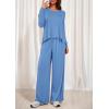 imagePRETTYGARDEN Womens 2 Piece Lounge Fall Sets 2025 Casual Long Sleeve Pajamas Comfy Pants Matching Travel Outfits ClothesBlue