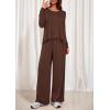 imagePRETTYGARDEN Womens 2 Piece Lounge Fall Sets 2025 Casual Long Sleeve Pajamas Comfy Pants Matching Travel Outfits ClothesBrown