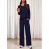 imagePRETTYGARDEN Womens 2 Piece Lounge Fall Sets 2025 Casual Long Sleeve Pajamas Comfy Pants Matching Travel Outfits ClothesNavy Blue