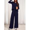 imagePRETTYGARDEN Womens 2 Piece Lounge Fall Sets 2025 Casual Long Sleeve Pajamas Comfy Pants Matching Travel Outfits ClothesNavy Blue