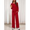 imagePRETTYGARDEN Womens 2 Piece Lounge Fall Sets 2025 Casual Long Sleeve Pajamas Comfy Pants Matching Travel Outfits ClothesRed