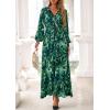 imagePRETTYGARDEN Womens 2025 Fall Wedding Guest Dresses Floral Long Sleeve V Neck Belted Long Flowy Boho Maxi DressFloral Green