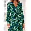 imagePRETTYGARDEN Womens 2025 Fall Wedding Guest Dresses Floral Long Sleeve V Neck Belted Long Flowy Boho Maxi DressFloral Green