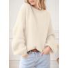 imagePRETTYGARDEN Womens Fall Oversized Sweaters Dressy Casual Long Sleeve Chunky Knit Winter Pullover Tops 2025 Holiday OutfitsBeige