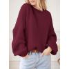 imagePRETTYGARDEN Womens Fall Oversized Sweaters Dressy Casual Long Sleeve Chunky Knit Winter Pullover Tops 2025 Holiday OutfitsBurgundy