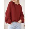 imagePRETTYGARDEN Womens Fall Oversized Sweaters Dressy Casual Long Sleeve Chunky Knit Winter Pullover Tops 2025 Holiday OutfitsRed