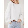 imagePRETTYGARDEN Womens Fall Oversized Sweaters Dressy Casual Long Sleeve Chunky Knit Winter Pullover Tops 2025 Holiday OutfitsWhite