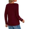 imagePRETTYGARDEN Womens Long Sleeve Shirts Ribbed Knit V Neck Tee Dressy Casual Blouses Going Out Tunic Tops 2025 Fall OutfitsBurgundy