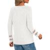 imagePRETTYGARDEN Womens Long Sleeve Shirts Ribbed Knit V Neck Tee Dressy Casual Blouses Going Out Tunic Tops 2025 Fall OutfitsWhite