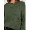 imagePRETTYGARDEN Womens Sweaters 2025 Fall Fashion Long Sleeve Crewneck Floral Knit Pullover Sweater Tops Winter ClothesArmy Green