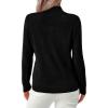 imagePRETTYGARDEN Womens Sweaters Quarter Zip Knit Long Sleeve Business Casual Pullover Tops 2025 Fall Fashion Work OutfitsBlack
