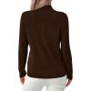 imagePRETTYGARDEN Womens Sweaters Quarter Zip Knit Long Sleeve Business Casual Pullover Tops 2025 Fall Fashion Work OutfitsBrown