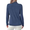 imagePRETTYGARDEN Womens Sweaters Quarter Zip Knit Long Sleeve Business Casual Pullover Tops 2025 Fall Fashion Work OutfitsGrey Blue