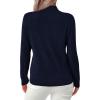 imagePRETTYGARDEN Womens Sweaters Quarter Zip Knit Long Sleeve Business Casual Pullover Tops 2025 Fall Fashion Work OutfitsNavy Blue