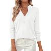 imagePRETTYGARDEN Womens Sweaters Quarter Zip Knit Long Sleeve Business Casual Pullover Tops 2025 Fall Fashion Work OutfitsWhite