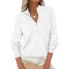 imagePRETTYGARDEN Womens Sweaters Quarter Zip Knit Long Sleeve Business Casual Pullover Tops 2025 Fall Fashion Work OutfitsWhite