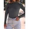 imagePRETTYGARDEN Womens Turtleneck Long Sleeve Shirts 2025 Fall Basic Tees Ribbed Fitted Tops Thermal Layering Knit Top ClothesDark Grey